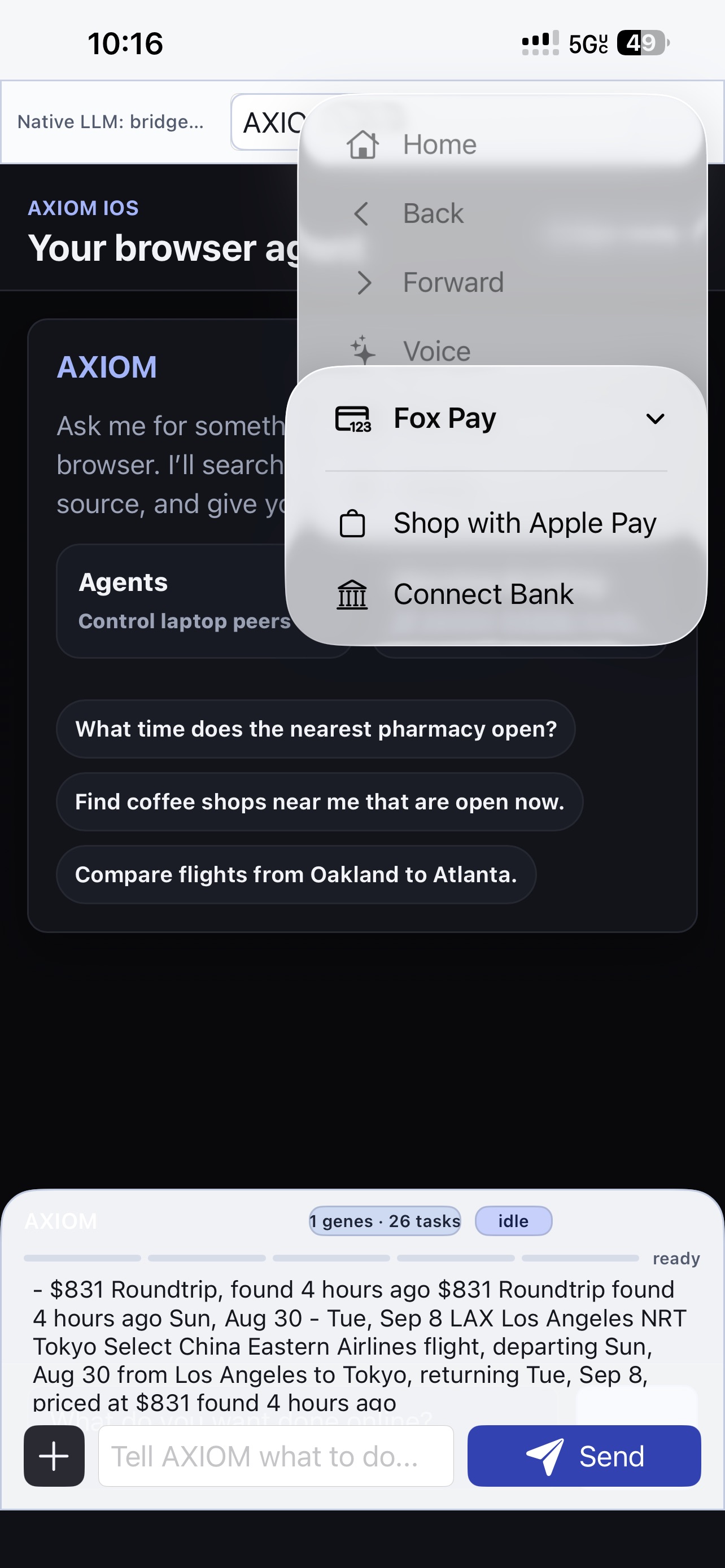 AXIOM agent shopping flow